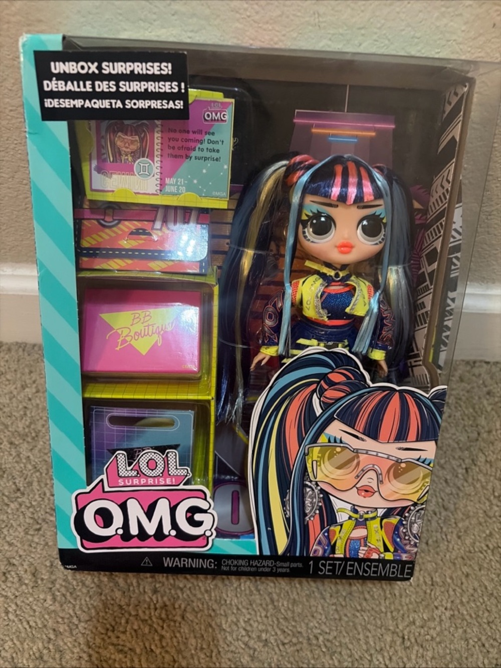 L.O.L. Surprise! Doll with Pink, Blue, Blonde, Black Hair Accents